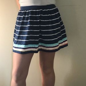 Navy girls skirt with colored stripes